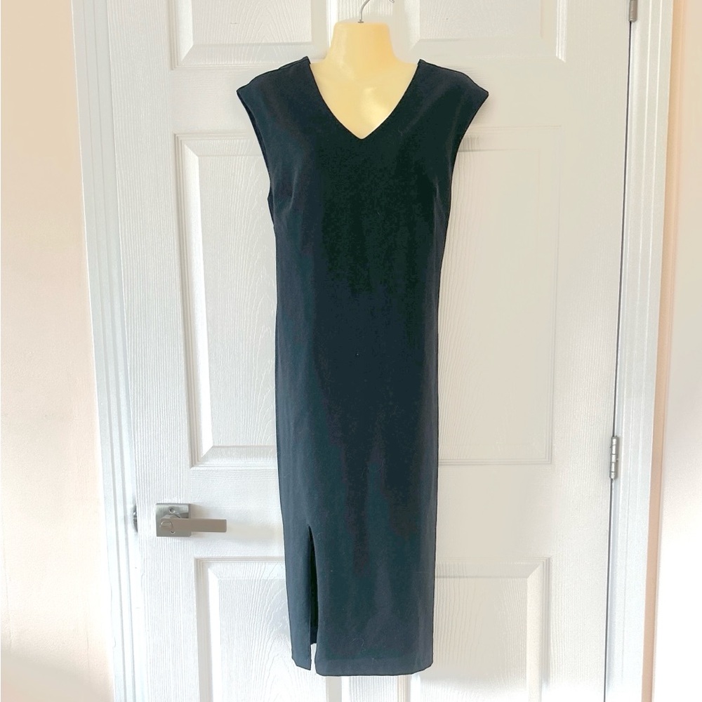 New TAHARI Black Midi Sleeveless Dress Size 8